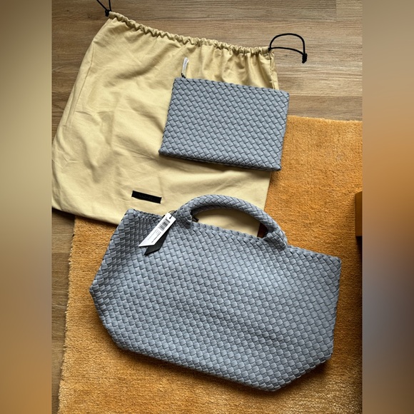 Naghedi Light Blue Woven Tote Bag - Picture 8 of 16